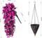 Artificial Fake Hanging Flowers Plants Baskets for Outdoor Spring Decoration, Faux Silk Fuchsia Trailing Orchid UV Resistant for Home Outside Porch Garden Yard Patio Decor